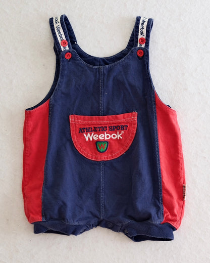 Vintage Weebok Baby Athletic Sport Shortall Romper: Size 18 Months