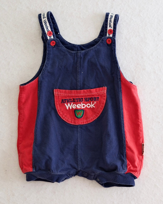 Vintage Weebok Baby Athletic Sport Shortall Romper: Size 18 Months