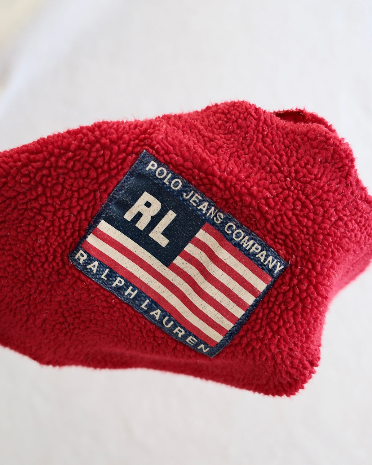 Vintage Polo Jeans Co. Red Sherpa Flag Pullover: 3-6m