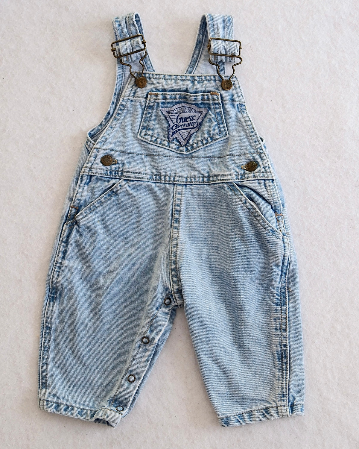 Vintage Guess Light Wash Overalls: 9m