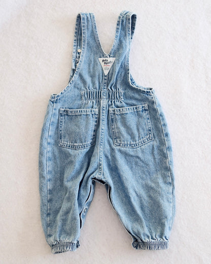 Vintage OshKosh Baby B'Gosh Light Wash Bubble Overalls: 12m?