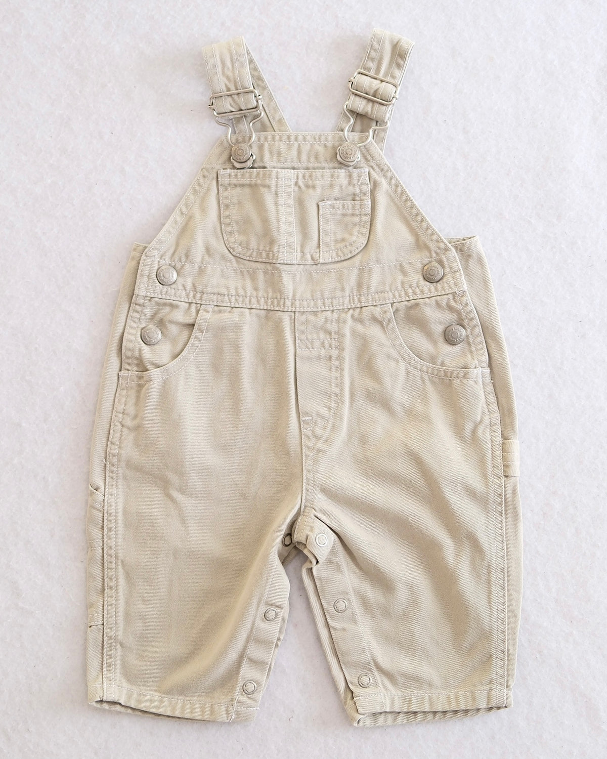 Vintage Classic Baby Gap Khaki Overalls: 0-3m