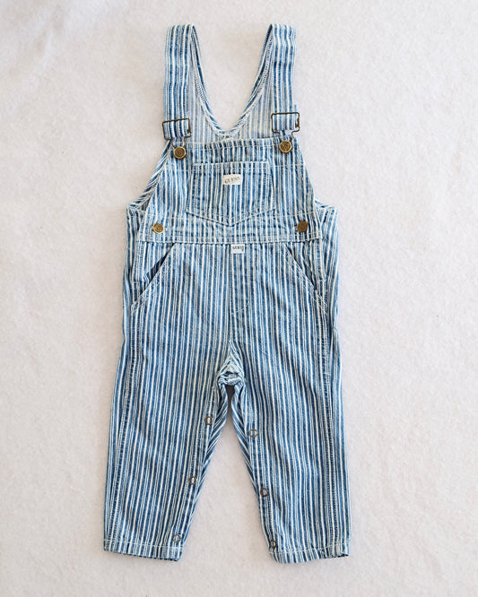 Vintage Baby Guess Hickory Stripe Overalls: 6-12m?