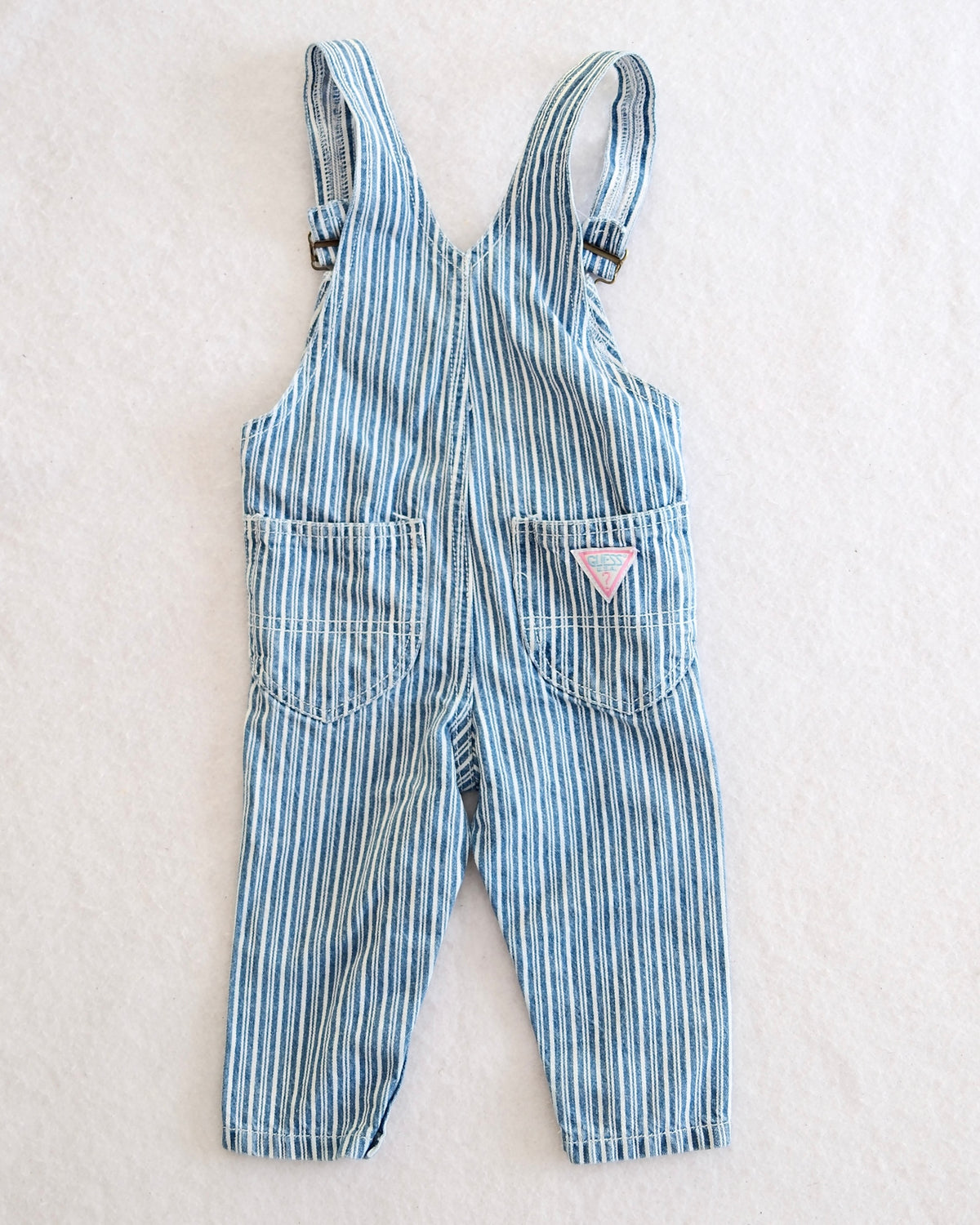 Vintage Baby Guess Hickory Stripe Overalls: 6-12m?
