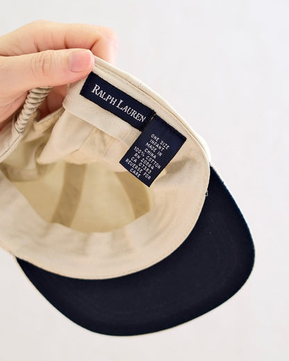 Y2K Ralph Lauren Baby Khaki Baseball Cap: Infant One Size