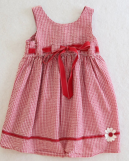 Y2K Zoey Girl Toddler Red Gingham Seersucker Dress: Size 3T?