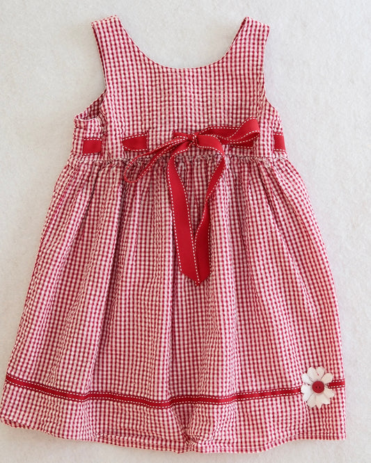 Y2K Zoey Girl Toddler Red Gingham Seersucker Dress: Size 3T?