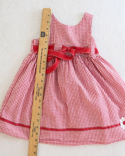 Y2K Zoey Girl Toddler Red Gingham Seersucker Dress: Size 3T?