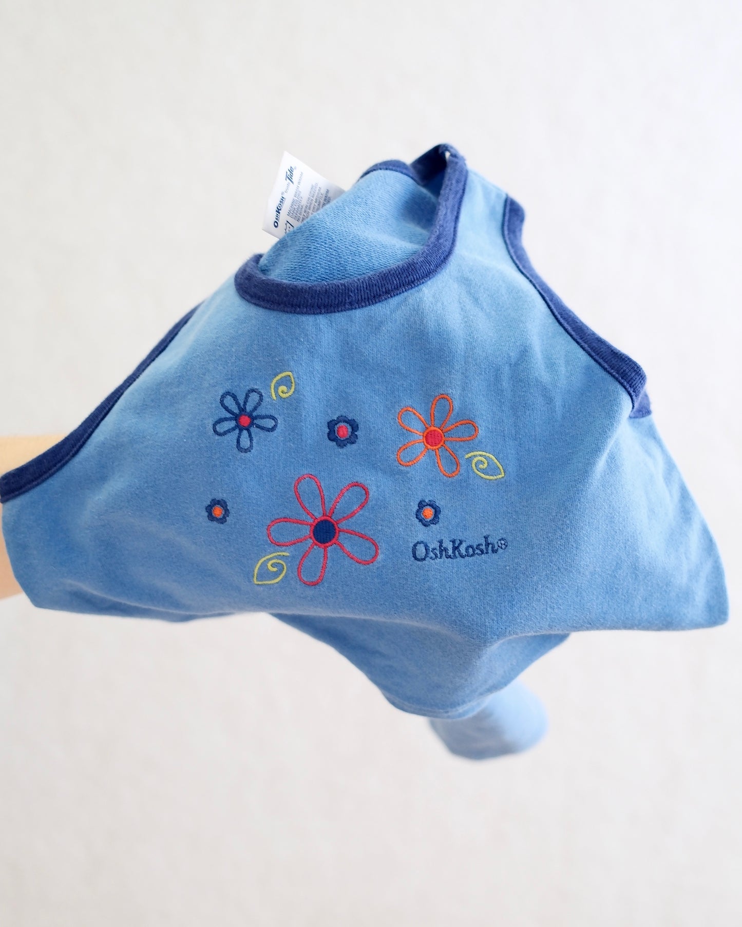 Vintage OshKosh B'Gosh Toddler Blue Embroidered Flower Dress: Size 3T