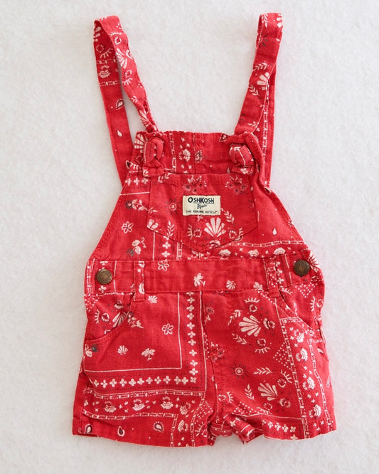 Modern OshKosh B'Gosh Baby Red Bandana Print Shortalls: Size 12 Months