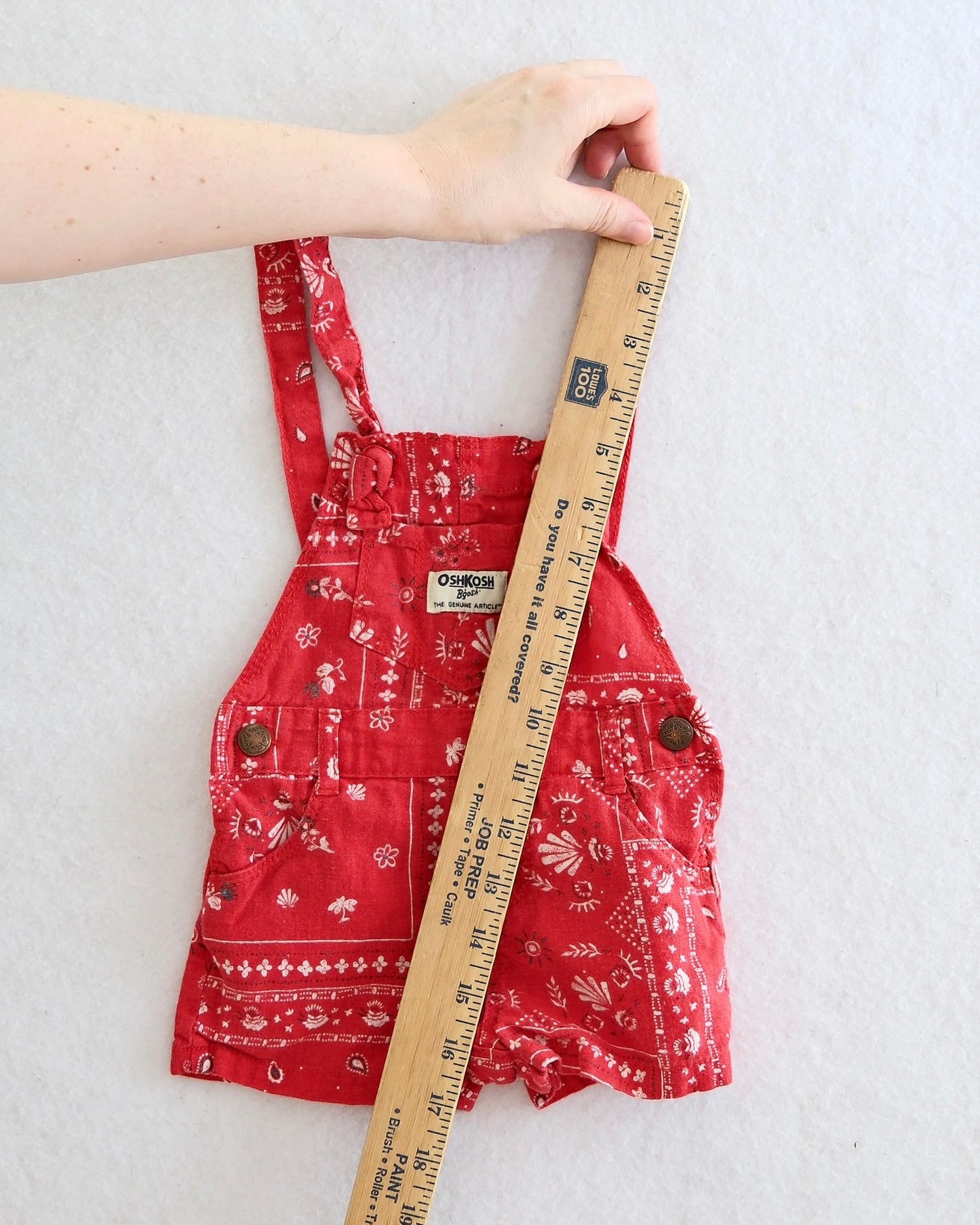 Modern OshKosh B'Gosh Baby Red Bandana Print Shortalls: Size 12 Months