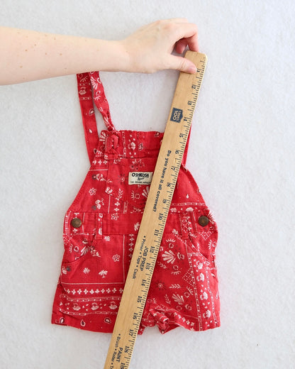 Modern OshKosh B'Gosh Baby Red Bandana Print Shortalls: Size 12 Months