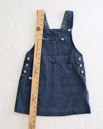 Vintage Cherokee Girls Navy Overall Dress: Size 4/5