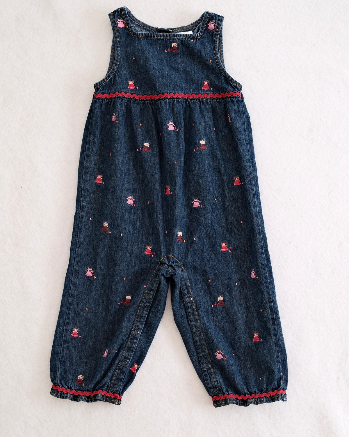 Vintage Gymboree Embroidered Doll Denim Romper: 18-24m