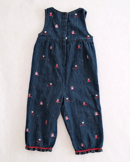Vintage Gymboree Embroidered Doll Denim Romper: 18-24m