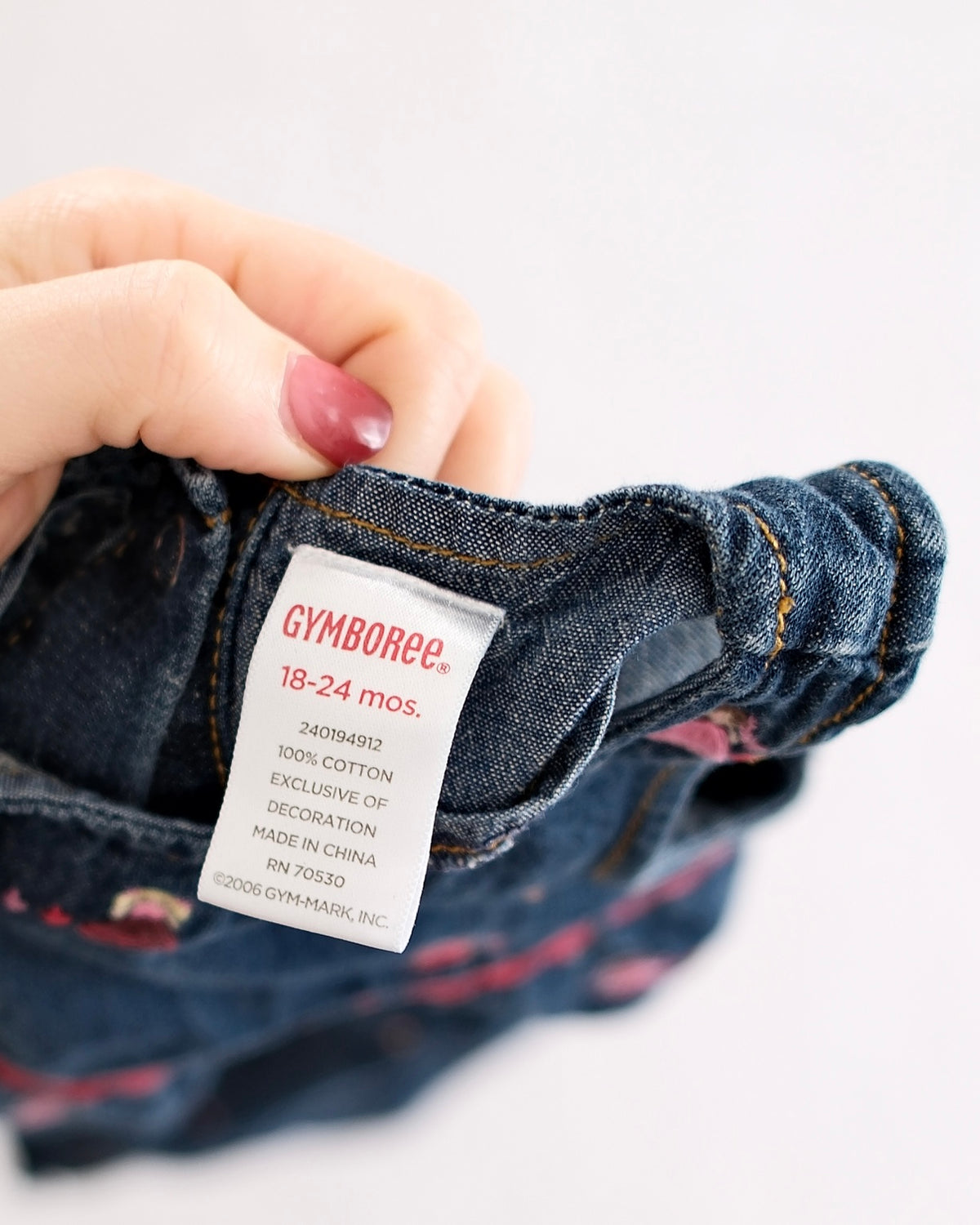 Vintage Gymboree Embroidered Doll Denim Romper: 18-24m