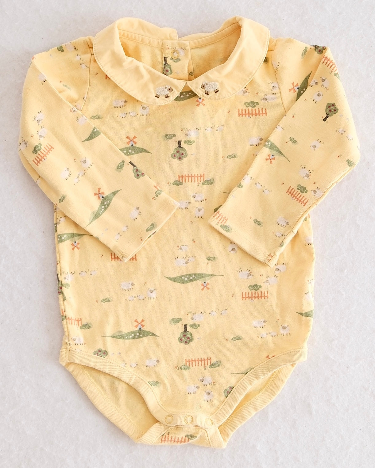 Vintage Gymboree 2006 Wooly Pals Bodysuit and Velour Hoodie Set Outfit: 24m - Yellow Clover Vintage Kids Clothes