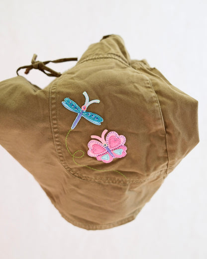 Vintage Gymboree Dragonfly + Butterfly Applique Olive Dress: 5T
