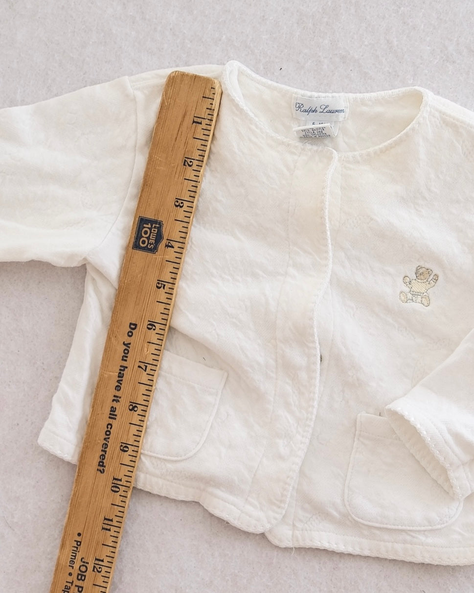 Vintage Ralph Lauren Cream Bear Cardigan Set: 6-12m