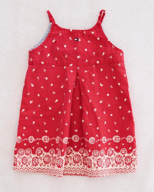 Vintage Tommy Hilfiger Baby Red Paisley Floral Sundress: Size 12m