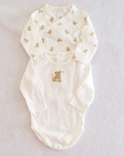 Y2K Janie and Jack Honey Bear Bodysuit Set: 0-3m
