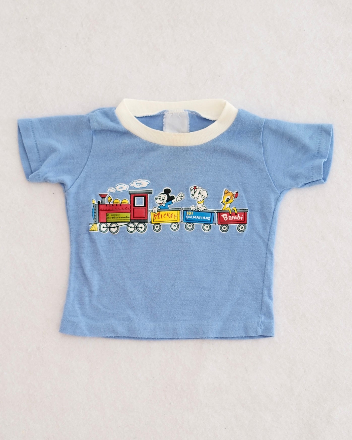 Vintage Walt Disney Mickey, Dalmatians, Bambi Train Tee: 18m?