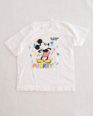 Vintage Kids Sherry Mickey Mouse Neon Splatter Paint Tee: 8y?