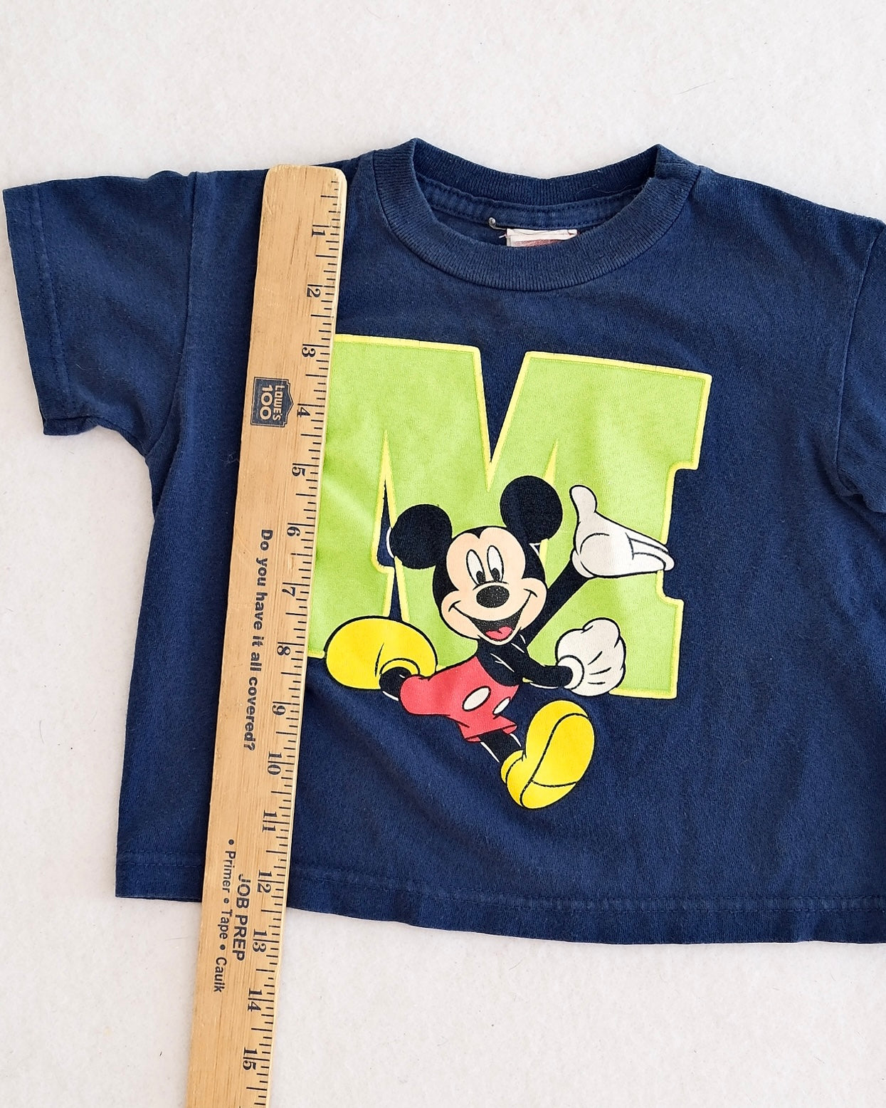 Vintage Mickey Letter M Navy Graphic Tee: 24m?