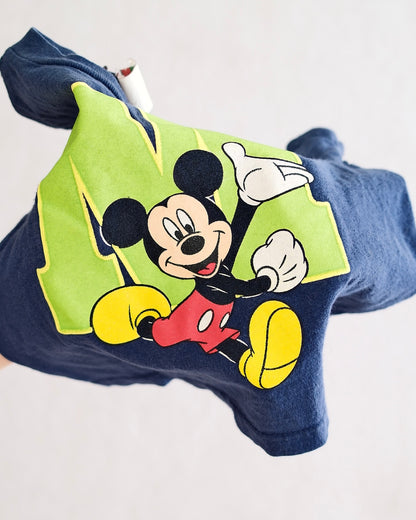 Vintage Mickey Letter M Navy Graphic Tee: 24m?
