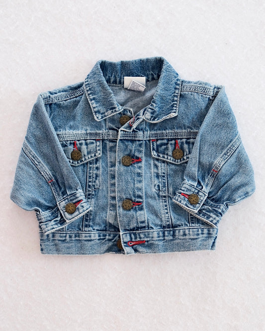 Vintage OshKosh B’gosh Medium Wash Denim Jacket: 12m - Yellow Clover Vintage Kids Clothes