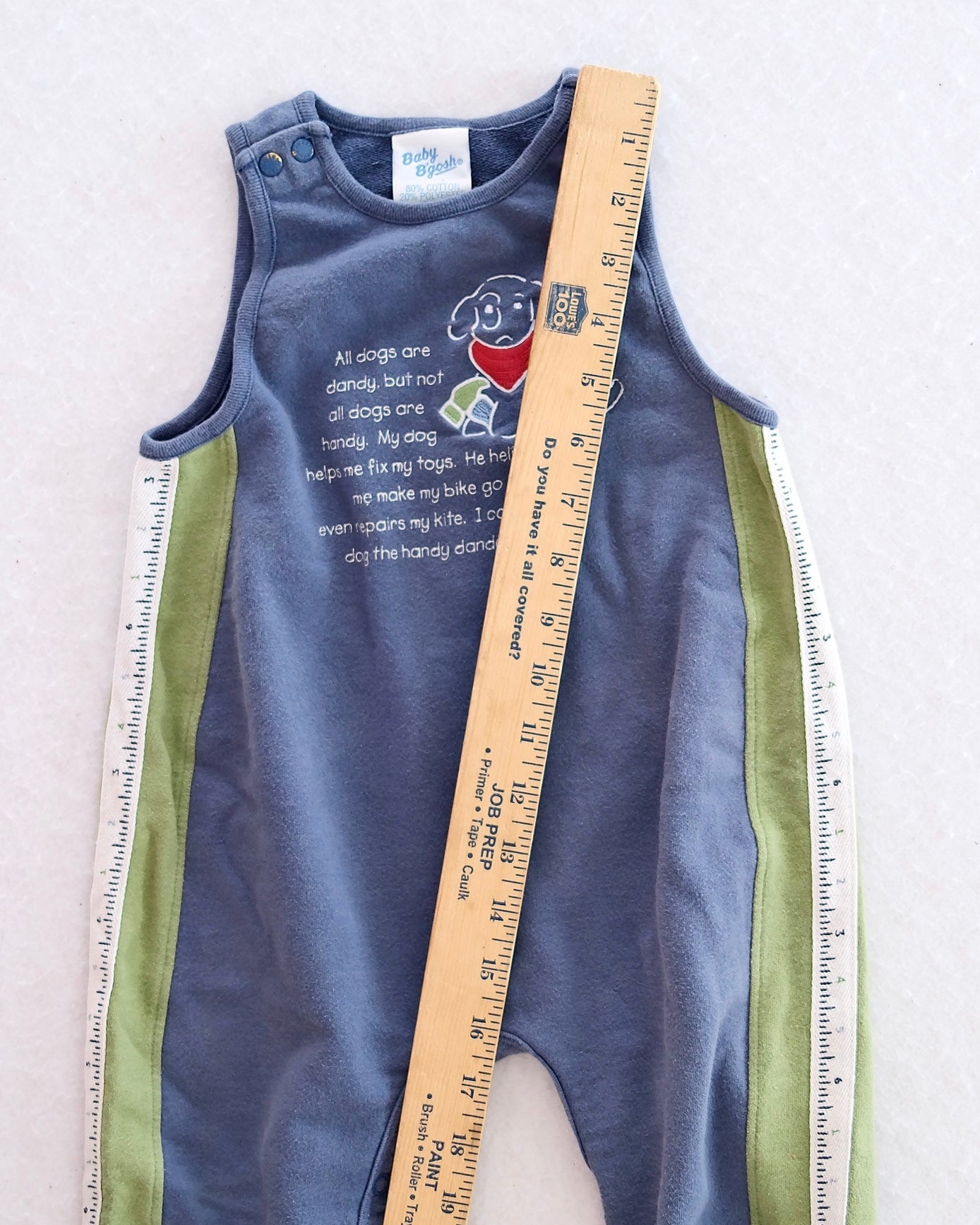 Vintage Baby B’gosh Handy Dandy Dog Romper: 18m - Yellow Clover Vintage Kids Clothes