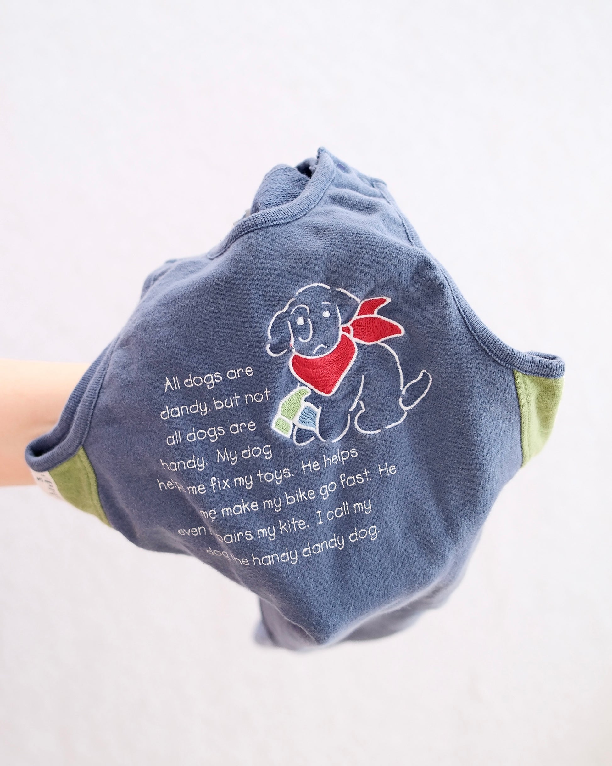 Vintage Baby B’gosh Handy Dandy Dog Romper: 18m - Yellow Clover Vintage Kids Clothes