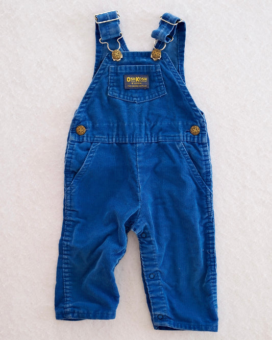 Vintage OshKosh Royal Blue Corduroy Overalls: 6–9m - Yellow Clover Vintage Kids Clothes