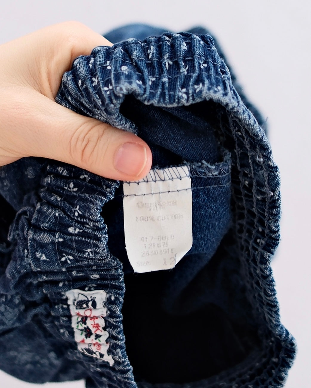 Vintage OshKosh “Autumn Days” Top & Ruffle Denim Pant Set: 12m - Yellow Clover Vintage Kids Clothes