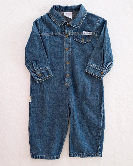 Vintage Guess Denim Romper with Collar: 18M - Yellow Clover Vintage Kids Clothes