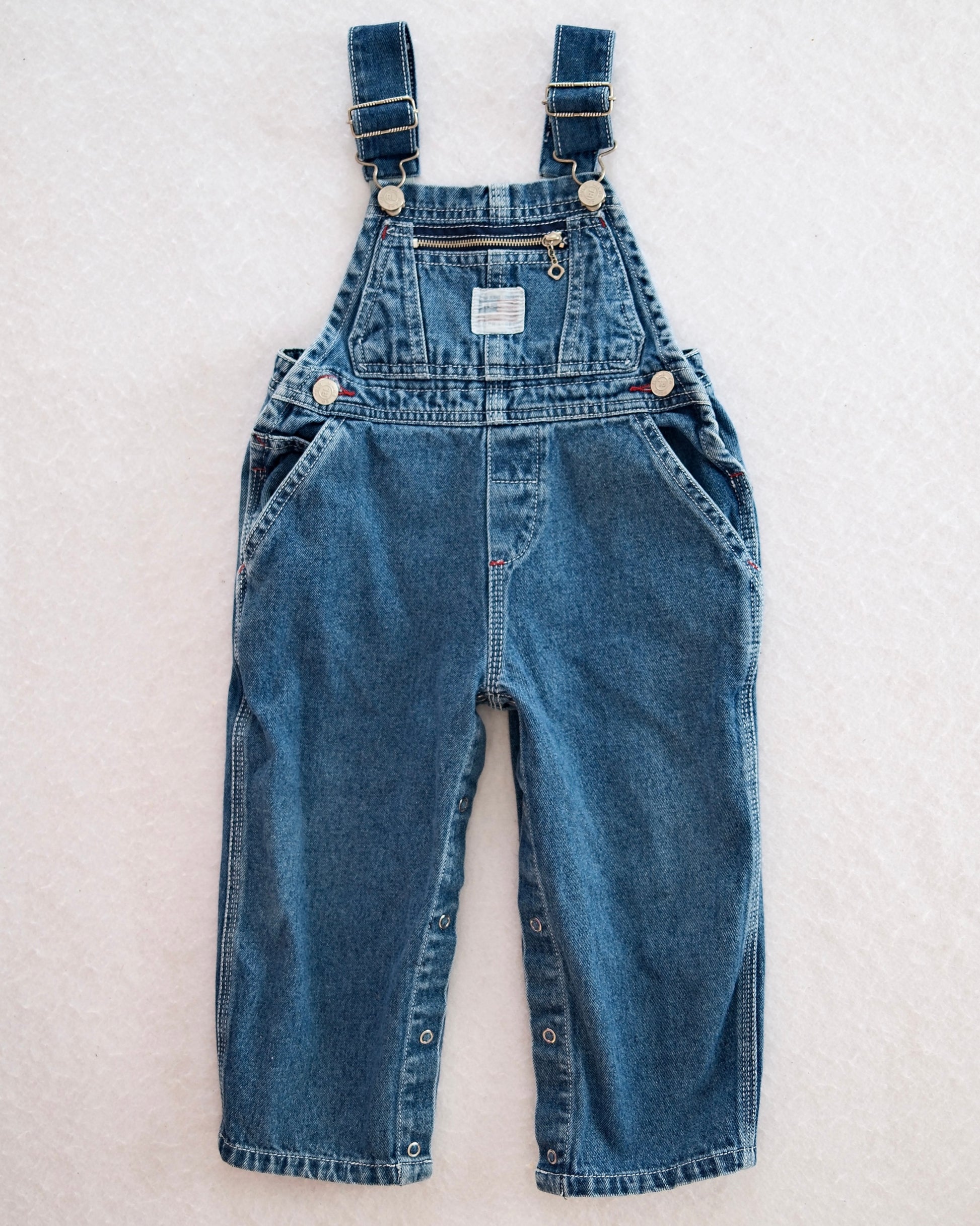Vintage Polo Jeans Co. Ralph Lauren Denim Overalls with Logo Straps: 18-24M - Yellow Clover Vintage Kids Clothes