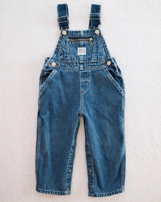 Vintage Polo Jeans Co. Ralph Lauren Denim Overalls with Logo Straps: 18-24M - Yellow Clover Vintage Kids Clothes