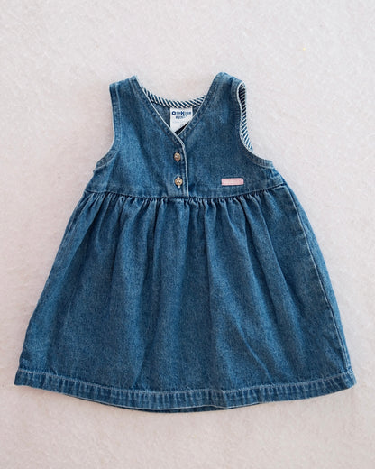 Vintage OshKosh Denim Babydoll Dress: 2T - Yellow Clover Vintage Kids Clothes