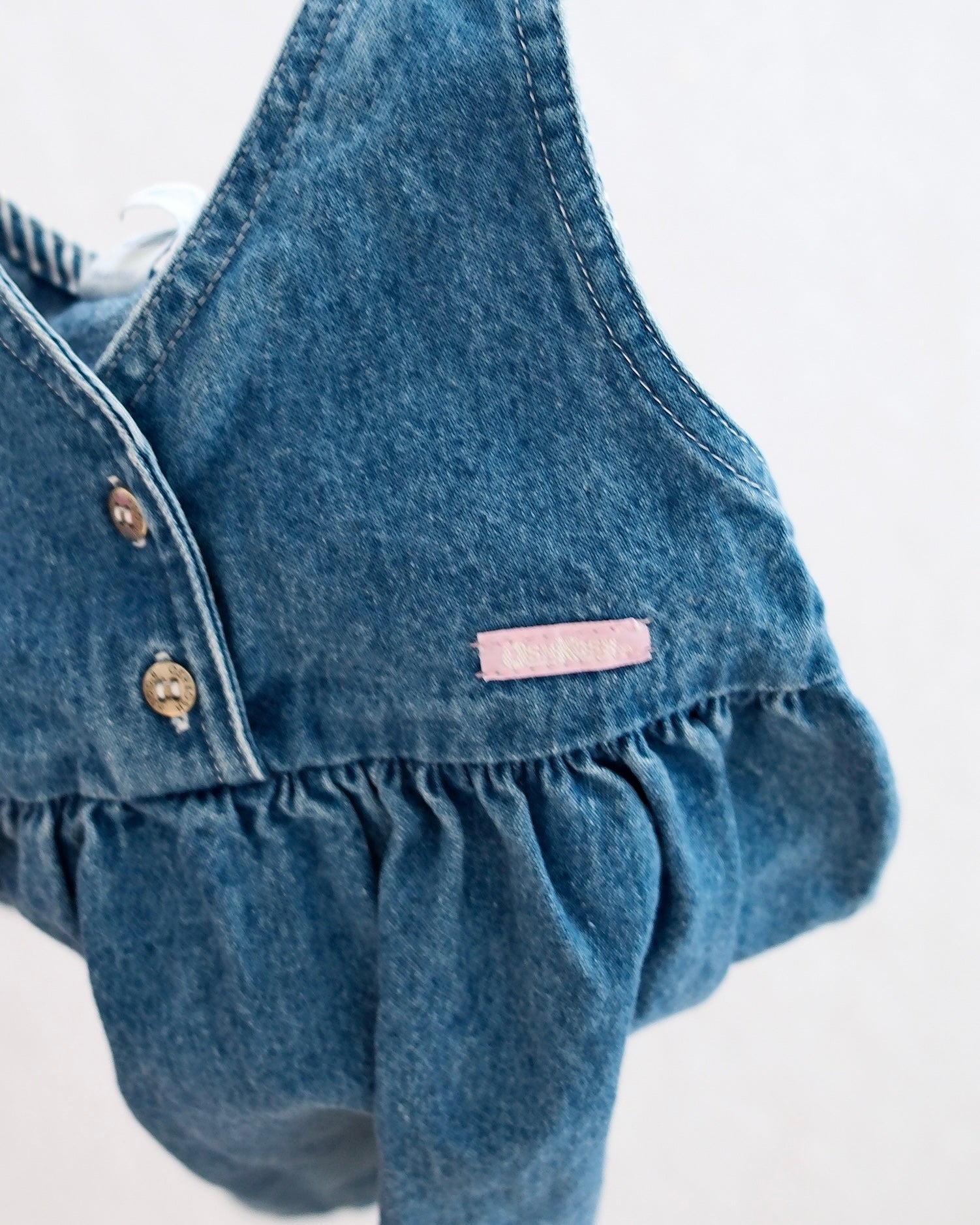 Vintage OshKosh Denim Babydoll Dress: 2T - Yellow Clover Vintage Kids Clothes