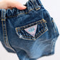 Vintage Baby Guess Medium Wash Denim Jeans with Snap Hem Detail: 18 Months - Yellow Clover Vintage Kids Clothes
