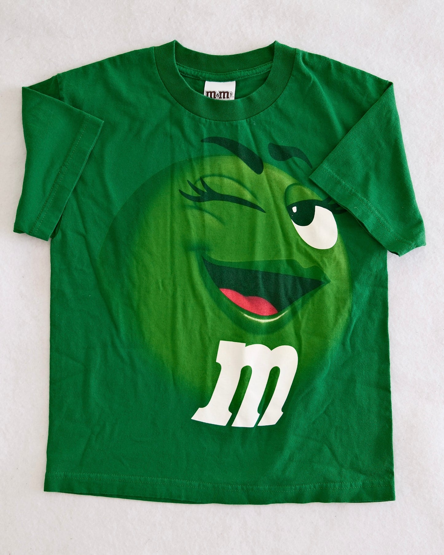 Y2K M&M's Green Character Tee: Medium (Youth)