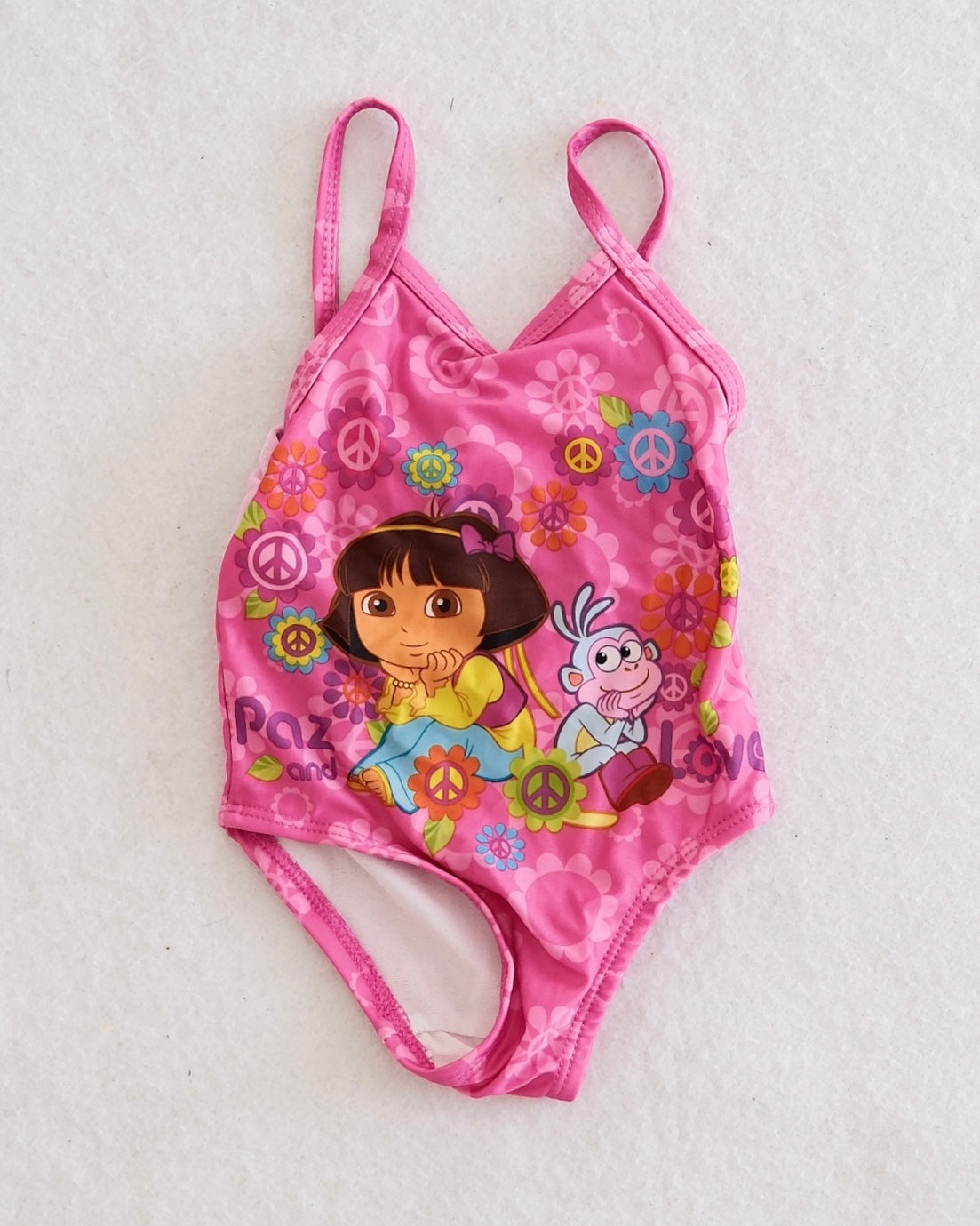 Y2K Nickelodeon Dora the Explorer "Paz and Love" Swimsuit: 12M