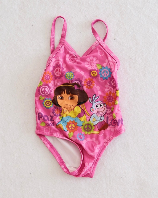 Y2K Nickelodeon Dora the Explorer "Paz and Love" Swimsuit: 12M