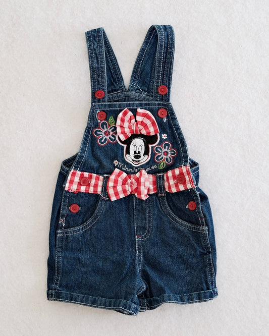 Y2K Disney Minnie Mouse Denim Shortall: 12M