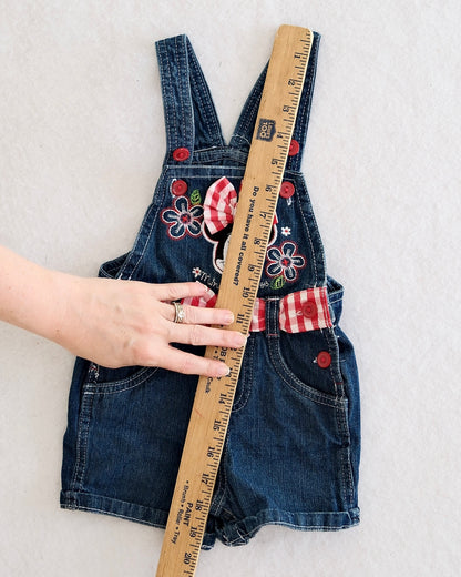 Y2K Disney Minnie Mouse Denim Shortall: 12M