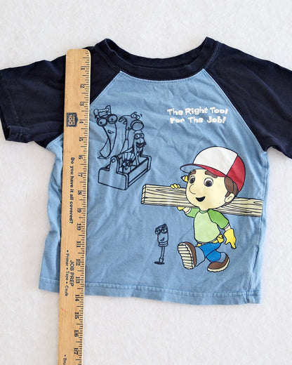 Y2K Disney Handy Manny "Right Tool for the Job" Raglan Tee: 3T