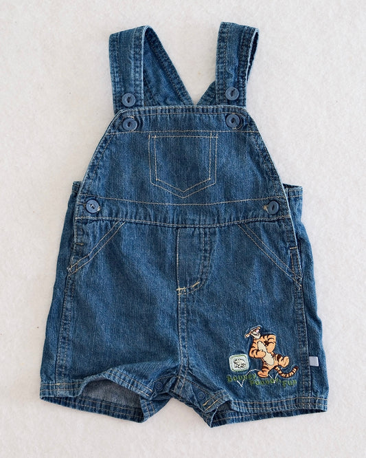 Y2K Disney Baby Winnie the Pooh Tigger Denim Overalls: 6-9M