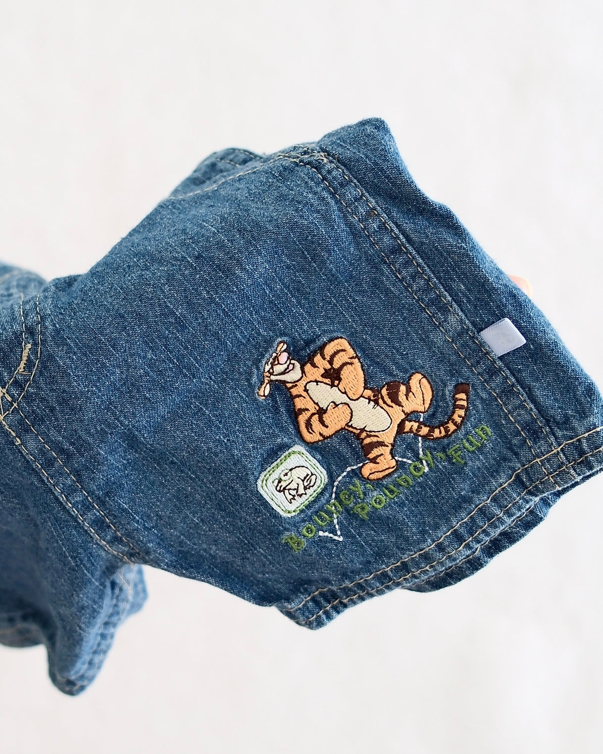 Y2K Disney Baby Winnie the Pooh Tigger Denim Overalls: 6-9M