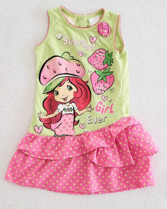 2010s Strawberry Shortcake "Sweetest Girl Ever" Polka Dot Dress: 4T?