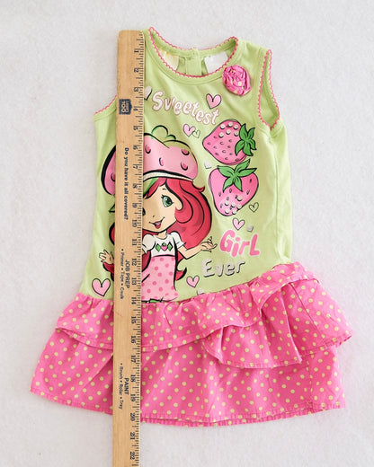 2010s Strawberry Shortcake "Sweetest Girl Ever" Polka Dot Dress: 4T?